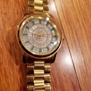 LIMITED EDITION Michael Kors gold watch with baguettes